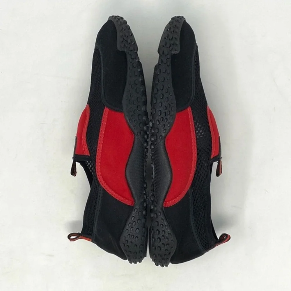 Omega Water Shoes Mens 10 Womens 11.5‎ Black Red Neoprene Mesh Slip On Beach